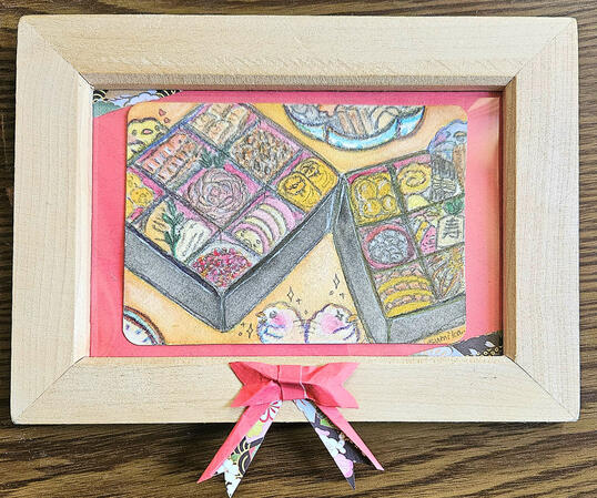 個人様からのご依頼で制作した作品。 大切な思い出の時間を、やさしい色合いで表現しました