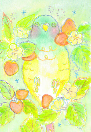 季節の実りとともに、そっと寄り添う存在を描きました。